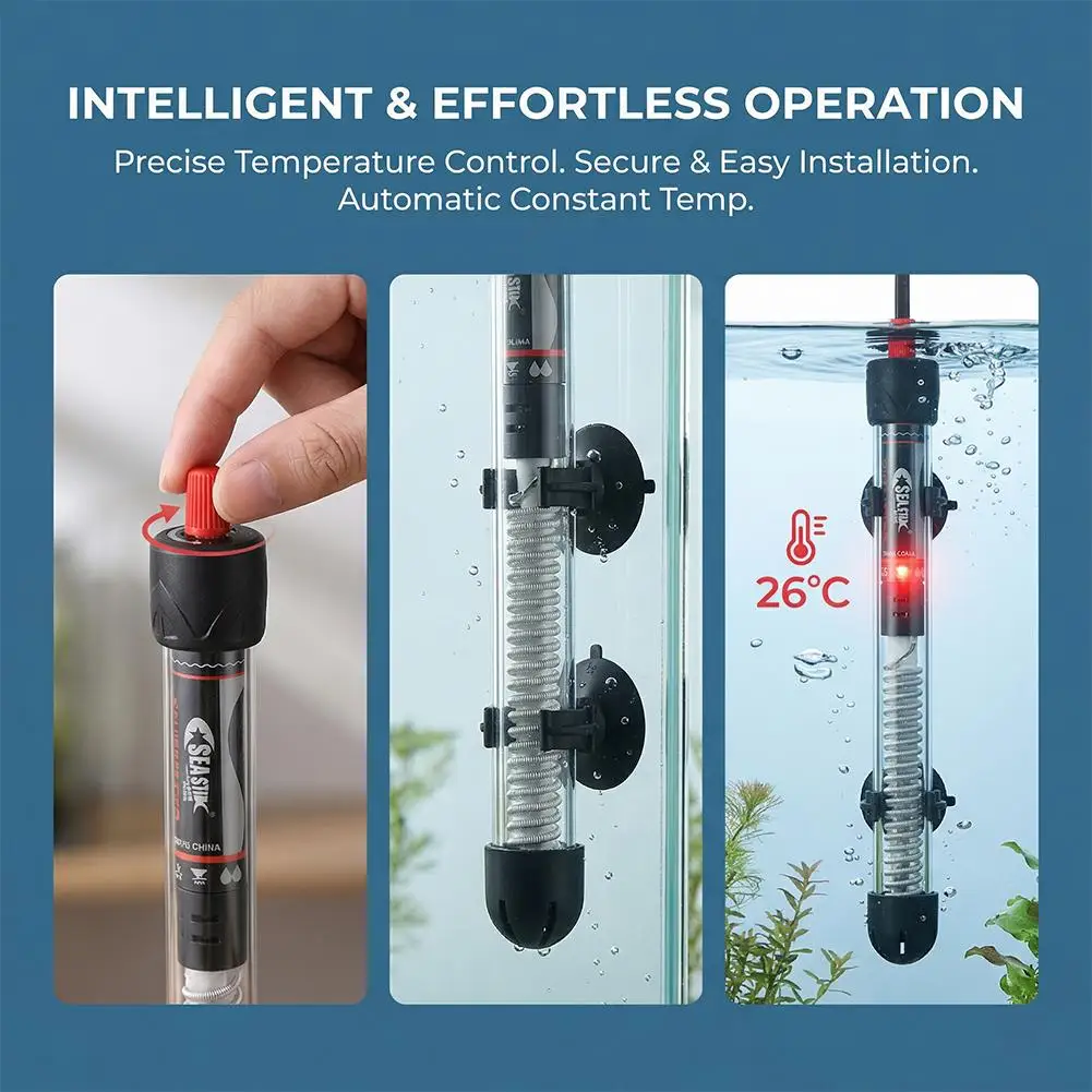 Marine Aquarium Nano - Calentador de Acuario Ajustable de 25W-300W,