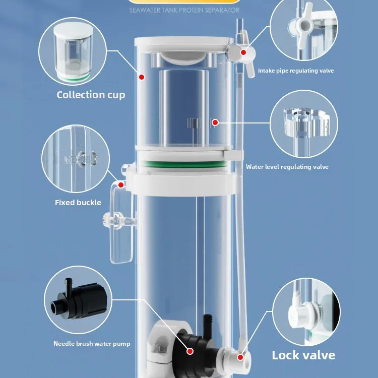 Nuevo Mini Separador de Proteí - Marine Aquarium Overflow reseña y precio