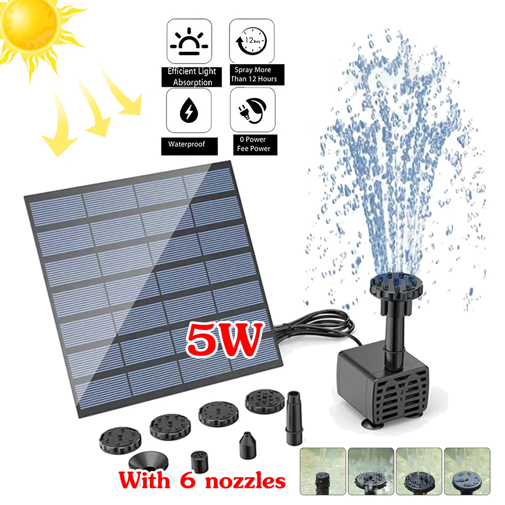 Bomba de fuente de agua Solar  - Marine Aquarium Equipment reseña y precio